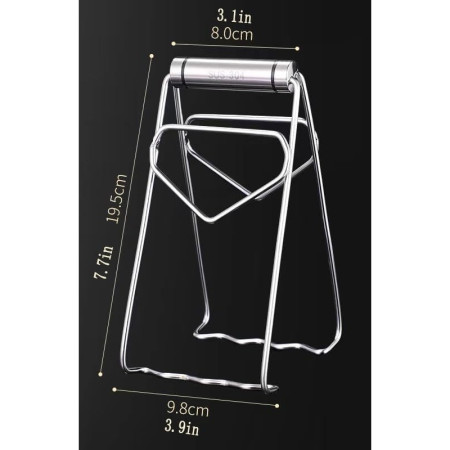 Clema pentru Boluri, Cyrax, Anti-Alunecare, din Otel Inoxidabil, Extindere, pentru Oale, Tigai, de Uz Casnic, Rezistent la Temperaturi Inalte, 19.5x9.8x8 cm, Gri