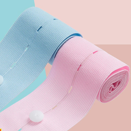 Set 2 Centuri de Monitorizare a Ritmului Cardiac Fetal,  Material Moale si Elastic, 6 x 130 cm, Albastru/Roz