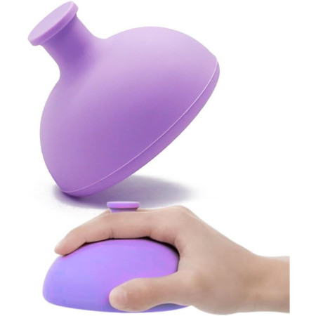 Dispozitiv Terapeutic Sputa, Cyrax, Cupa pentru Terapie Toracica, Dispozitiv de Eructare, pentru Sugari si Copii, 7.5 x 6 cm, din Silicon, Mov