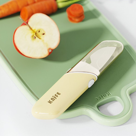 Cutit de Fructe Multifunctional, Cyrax, Razatoare, Curatator Fructe-Legume, Deschizator de Sticle, 18.1x3.8x2cm, Galben