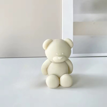 Lumanare Parfumata,  Model Ursulet, Alba, Aromaterapie, 5.5x3.6x4 cm