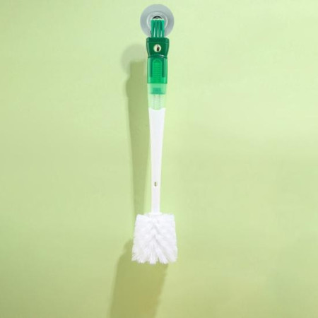 Perie 5 in 1 de Curatat Pahare, Cani, Sticle, Cyrax, cu Maner Lung, Accesorii pentru Spalarea Paielor si Capacelor, Usor de Agatat, 36x7x7cm, Verde-Alb