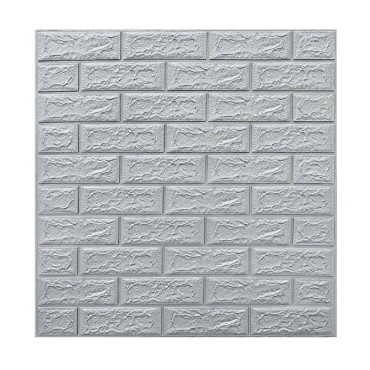 Set 10 Placi de Tapet,  Autoadezive, 70 x 77 cm, 3.5 mm Grosime, Suprafata Acoperita 5.3 mp, din PVC, Model Caramida, Gri