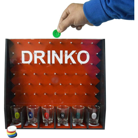 Joc de Baut Gravitational Cyrax, pentru Petreceri, Interactiv, pana la 6 Jucatori, Pahare de Shot Incluse, 25.5 x 6.7 x 27.5 cm, Rosu