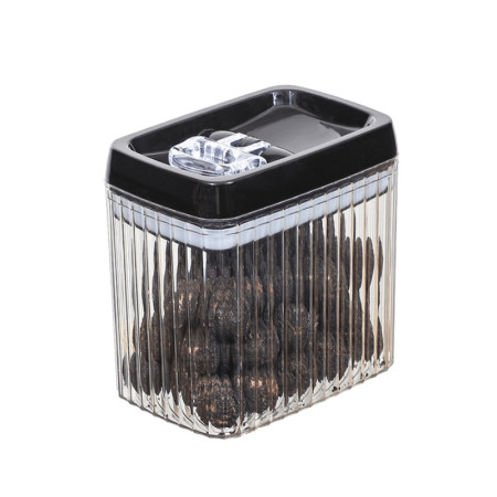 Recipient din Plastic, Cyrax, pentru Alimente/Obiecte, Inchidere Ermetica, Textura Ondulata, 15 x 10 x 15.5 cm, 1.5 l, Transparent