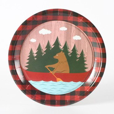 Set 10 Farfurii Unica Folosinta, Cyrax, 18 cm, Model Urs, Multicolor