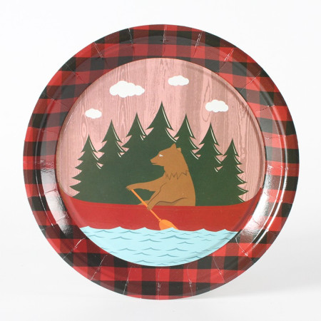 Set 10 Farfurii Unica Folosinta, Cyrax, 18 cm, Model Urs, Multicolor