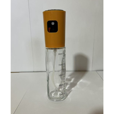 Pulverizator Ulei, Otet, Cyrax, din Sticla, 100 ml, Reincarcabil, 18.3 x 4.3 cm, Masura 90 ml, Capac Mat, Galben