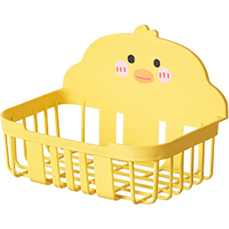 Cutie de Depozitare,  din Plastic, Montare pe Perete, Model Ratusca, 13x19x12 cm, Galben