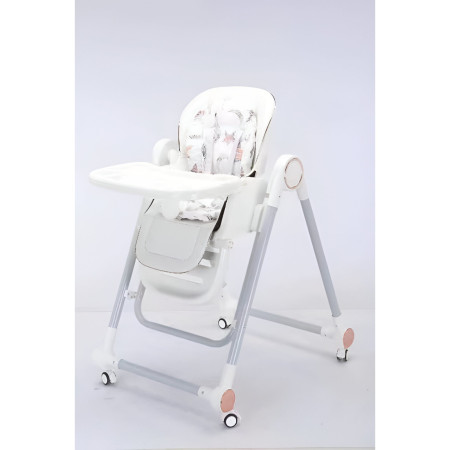Scaun de Masa pentru Bebelusi si Copii, Cyrax, Tavita si Husa Detasabile, Multifuncțional, Stabil, Centura de Siguranta, Inaltime Ajustabila, Spatar Reglabil Moale, Balansoar, de la 6 Luni, Alb