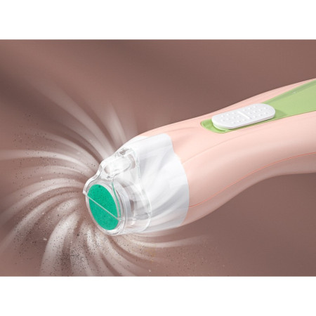 Pila Electrica, Cyrax, pentru Copii si Bebelusi, din ABS, 6 Accesorii, cu Lumina LED, 9.5 x 6 x 17 cm, Verde/Roz