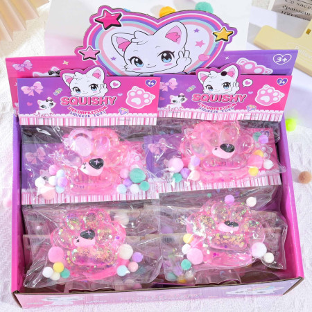 Jucarie Antistres Squishy, Cyrax, Labuta de Pisica Squeeze Toys, cu Revenire Lenta, 7.5 cm, Model 270519, Multicolor