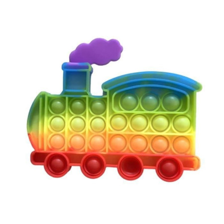 Jucarie antistres din silicon, Cyrax, Pop It Now and Flip It, Tren, Multicolor