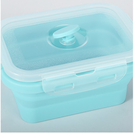 Set 3 caserole pliabile Cyrax, din silicon, rezistenta la temperaturi ridicate, usor de depozitat si curatat, 350/500/800 ml, utilizare in cuptorul cu microunde, albastra