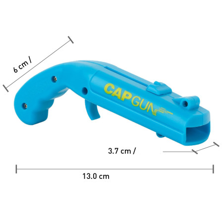 Deschizator de sticle, Cyrax, Model Pistol, Plastic, ABS, pentru Dopuri Metalice, 13 x 6 x 3.7 cm, Albastru