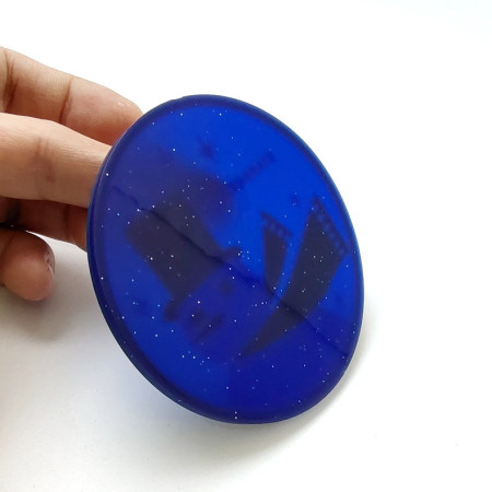 Suport pentru Pahar, Cyrax, Model Om de Zapada, din PVC, 10 cm, Rezistent la Caldura, Albastru