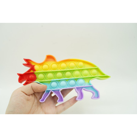 Jucarie antistres din silicon, Cyrax, Pop It Now and Flip It, Dinozaur mic, Multicolor V3