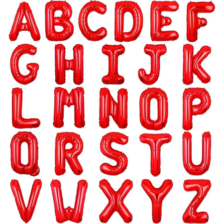 Balon Folie Metalizata Litera U, Cyrax, 40 cm, Umflati cu Heliu sau Aer, Ambalaj Individual, Pai inclus, Rosu