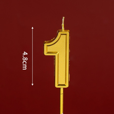 Lumanare pentru Tort Cifra 1, Cyrax, 4.8 cm, Aniversare, Aurie
