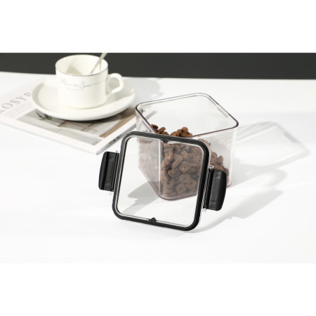 Recipient din Plastic, Cyrax, pentru Alimente/Obiecte, Inchidere Ermetica, 10.2 x 6.6 cm, 460 ml, Transparent