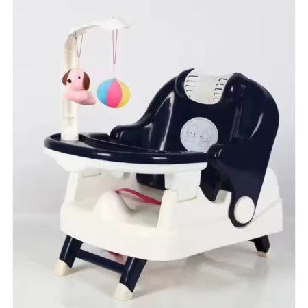 Scaun pentru Copii 2 in 1, Cyrax, pentru Servit Masa si pentru Baie, Multifunctional, Pliabil, Portabil, din Plastic, Spatar Reglabil, 58 x 39 cm, Albastru