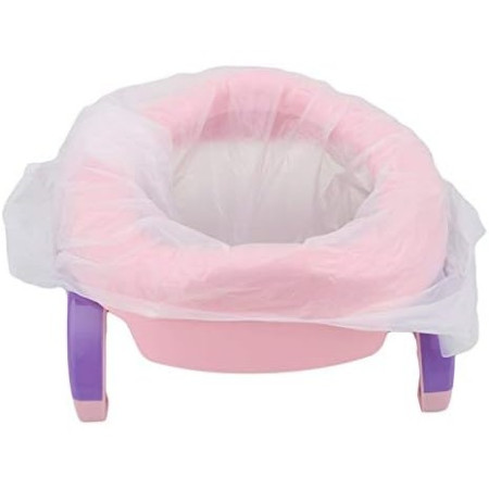 Olita Portabila 2 in 1, Cyrax, Olita + Capac de Toaleta, din Plastic, Diametru 21 cm, Roz