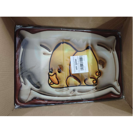 Covor de Baie,  3D, din Spuma, Antialunecare, Absorbant, 40 x 60 cm, Model Rata, Galben