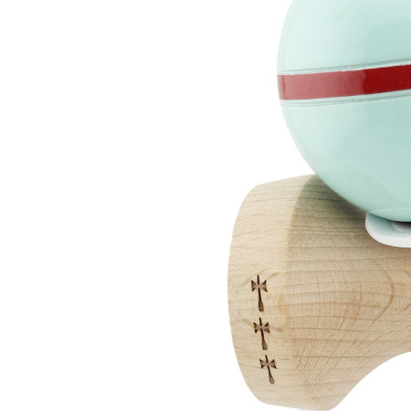 Kendama X Originala Silken, Profesionala, Cyrax, Cupe Mari KING SIZE V3, Super Sticky, Gaura in Baza, Rulment Metalic, din lemn 18 cm, Ata 55 cm, Verde Mint