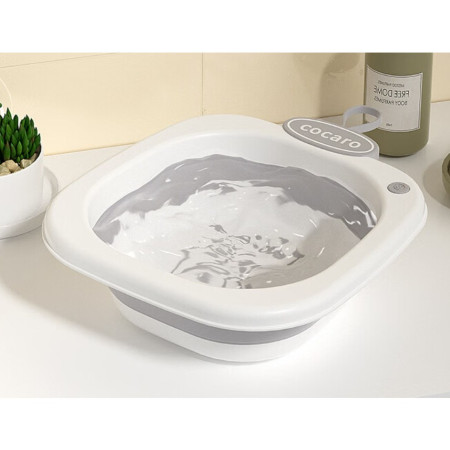 Lavoar Pliabil, Cyrax, pentru Copii 1-8 Ani, 28.5x28.5x10 cm, din PE+PP, 3.5l, Model Picioare, Gri