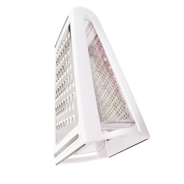 Razatoare de bucatarie cu cutie colectoare Cyrax, doua tipuri de lame, carcasa inox si ABS, design practic, alb