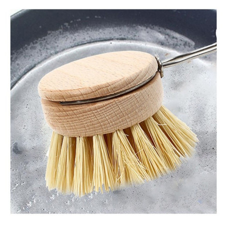 Perie de Curatat Vase si Alimente, Cyrax, din Lemn de Fag cu Coada, 24 x 5.8 cm, Perie din Sisal, Crem
