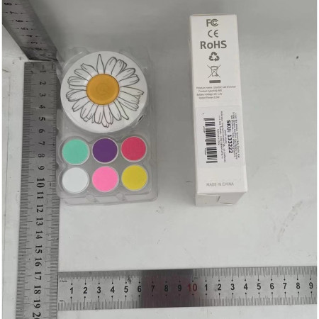 Set Pila Electrica pentru Copii si Bebelusi, Cyrax, ABS, Incarcare USB, Model cu Flori, 6 Accesorii, cu Lumina LED, Alb