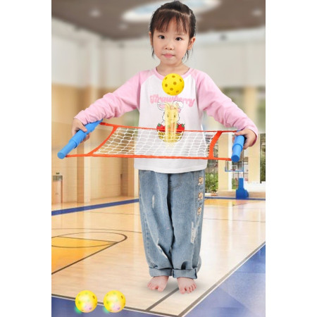 Joc Spikeball, Cyrax, Joc in 2, pentru Plaja, Parcuri, Interior, 2 Plase, 2 Mingi, Multicolor