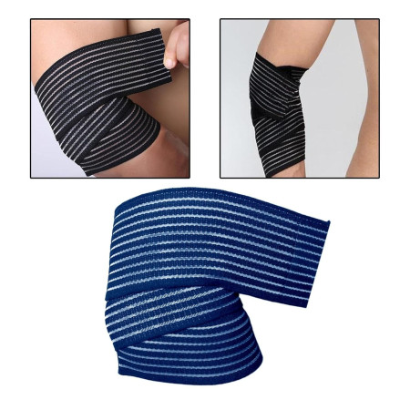 Orteza Elastica, Cyrax, Pentru Picior/Mana, cu Prindere Velcro, 7.5 x 180 cm, din Nailon, Albastru