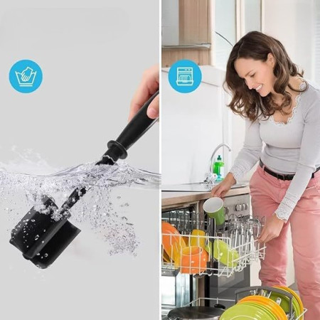 Tocator de Carne Manual, Cyrax, cu Lama pentru Tocarea si Amestecarea Carnii, 28x6cm, cu 5 Lame Curbate, Rezistent la Caldura, Multifunctional, Plastic Rezistent, Negru