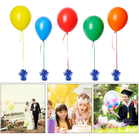 Greutate pentru Baloane cu Heliu, Cyrax, din Folie cu Franjuri, 170g, 13 x 5 x 3 cm, Albastru