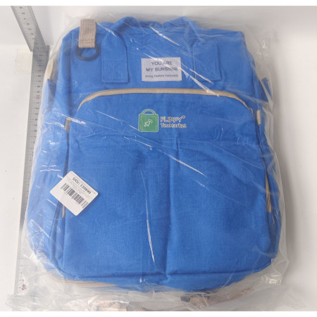 Rucsac Multifunctional pentru Mamici, Cyrax, cu Patut Pliabil si Baza de Schimbat, Rezistent la Apa, Capacitate Mare, Usor, Compartimente Multiple, Buzunar Termic pentru Lapte, 42 x 32 x 22 cm, Albastru Deschis