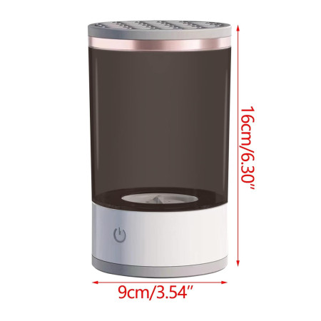 Dispozitiv Portabil de Curatare a Pensulelor de Machiaj, Cyrax, Potrivit pentru Pensule de Diferite Dimensiuni, 5V, 7000RPM, Vibratii Sonice, USB, Alb/Negru, 9x9x16 cm