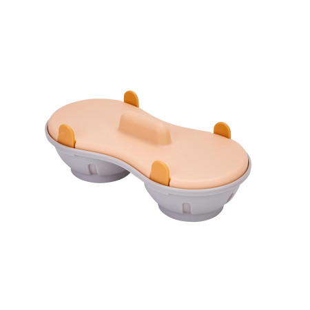 Recipient Dublu pentru Oua, Cyrax, din Plastic Cyrax, pentru Gatit la Microunde, 22 x 11.8 x 8 cm, Portocaliu