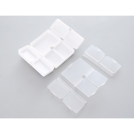 Cutie depozitare medicamente, 7 compartimente sigilate individual, pliabila, portabila,  Alb/Negru