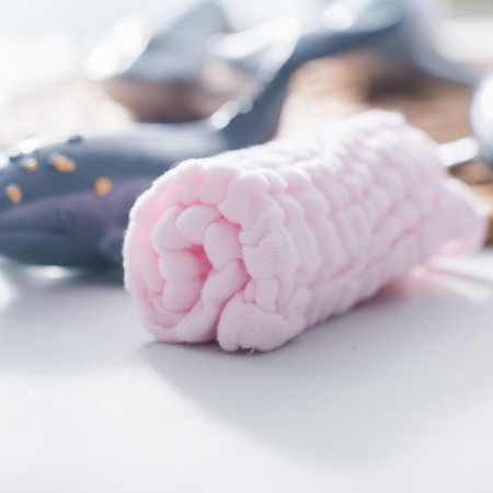 Prosop Absorbant, Cyrax, din Bumbac, 6 Straturi, 30 x 30 cm, Roz