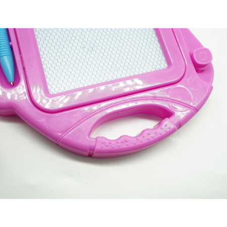 Tabla Magnetica pentru desen Cyrax, Pix, forma dreptunghi, dimensiuni 23x17 cm, Dezvolta Creativitatea, cu picioare suport, Roz