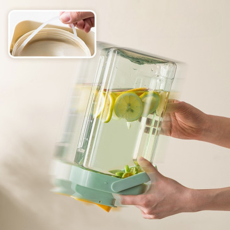 Dozator portabil pentru bauturi Cyrax, 3.5 litri, capac etans, duza deschidere/inchidere, recipent din plastic, gradat, filtru, maner, pentru diverse bauturi, 29.7 x 14.1 x 14.4 cm, verde