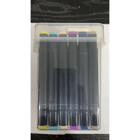 Set Cutie 48 Markere, Cyrax, cu Alcool, Artist Markers, Cutie Plastic cu Maner, Cyrax, Multicolor