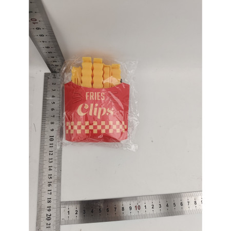 Set 12 Clipsuri de Etansare, Cyrax, pentru Pungi Alimentare, Condimente, Suport cu Magnet, Model Cartofi Prajiti, din Plastic, Multicolor
