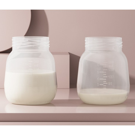 Pompa de San Electrica 2 in 1, Cyrax, cu 2 Biberoane, Capacitate 180 ml, Incarcare USB Tip C, 1200 mAh, 2 Moduri, 9 Viteze, Albastru Transparent