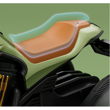 Motocicleta Electrica Cyrax, cu Acumulator,  Bluetooth, Sistem Anti-Rasturnare, Sistem de Lumini si Sunet, 1-8 Ani, 93 x 48 x 63 cm, Verde