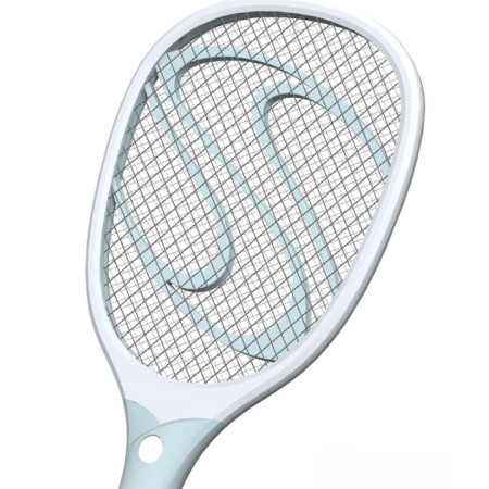 Paleta Electrica pentru Tantari, Muste sau Insecte LED,  Reincarcabila, Incarcare USB, Plastic, Casa si Gradina, Anti-insecte, Alb-Albastru