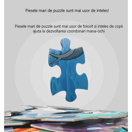 Cyrax Puzzle pentru copii, jungla cu animale, 48 de piese