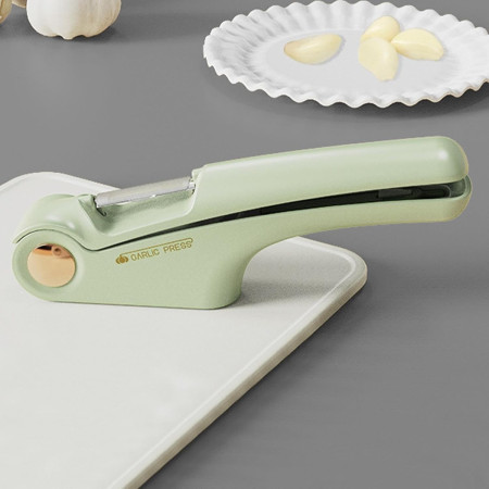 Presa Multifunctionala pentru Usturoi 4in1, Cyrax, Presa, Feliator, Desfacator de Borcane, Curatator Fructe/Legume, 22 x 8.8 cm, Verde